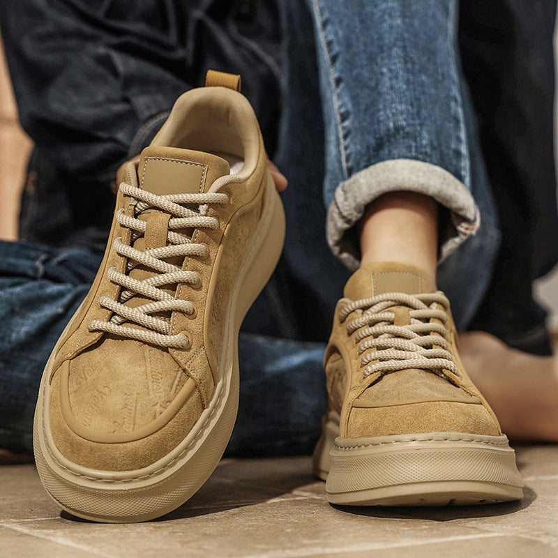 Men's Printed High-grade Trendy Wild Height Increasing Men's Board Shoes