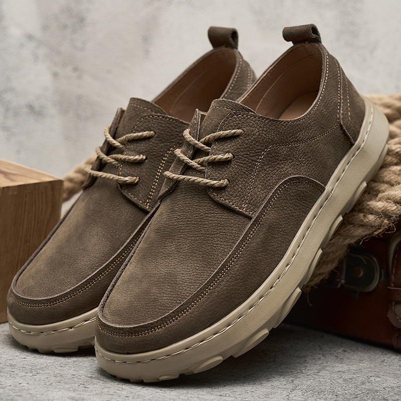 Men's Genuine Retro Solid Sole Lightweight Easy Leather Shoes