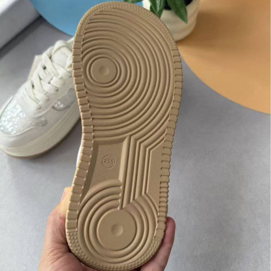 Women's Breathable Mesh Height Platform White Women's Casual Shoes