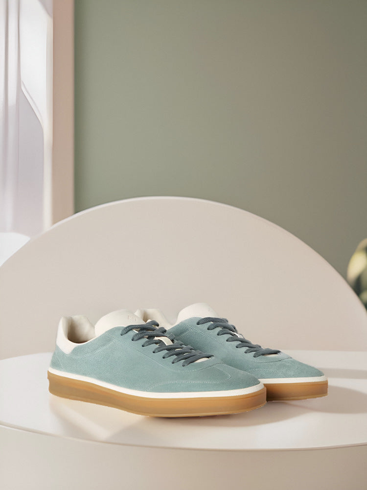 Men's German Training Cowhide Suede Platform Casual Shoes