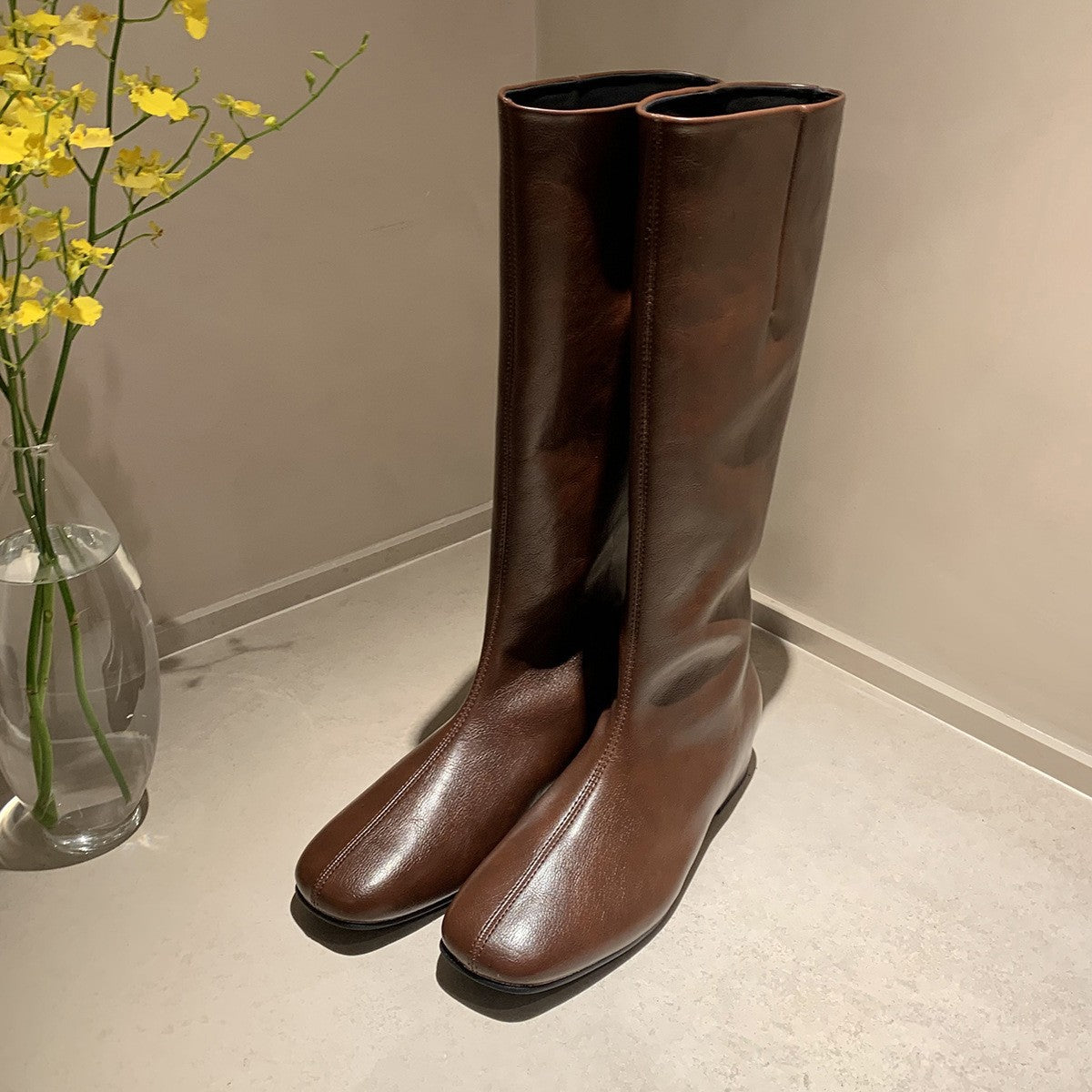 Women's Second Hair Plus Veet Warm Flat Soft Skinny Long Rider Boots