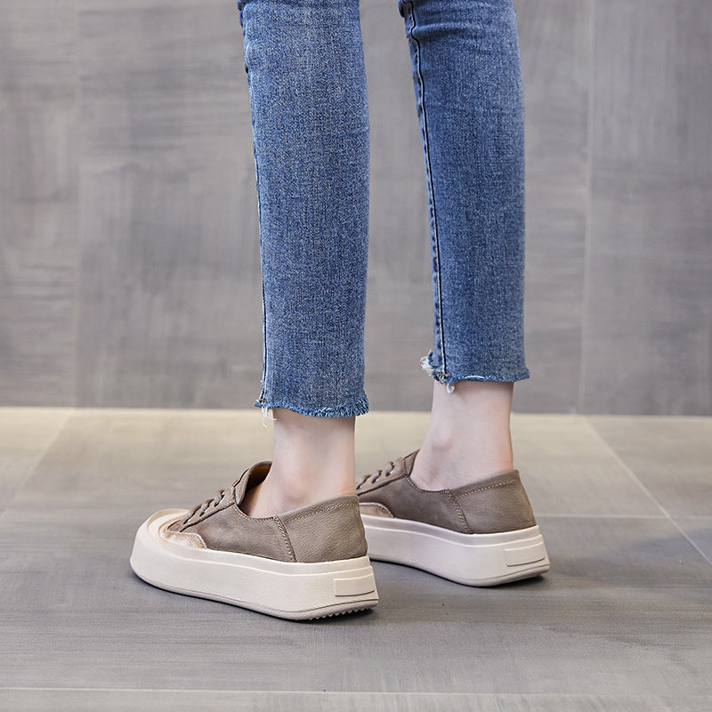 Women's Summer White Thick Bottom Breathable Genuine Women's Shoes