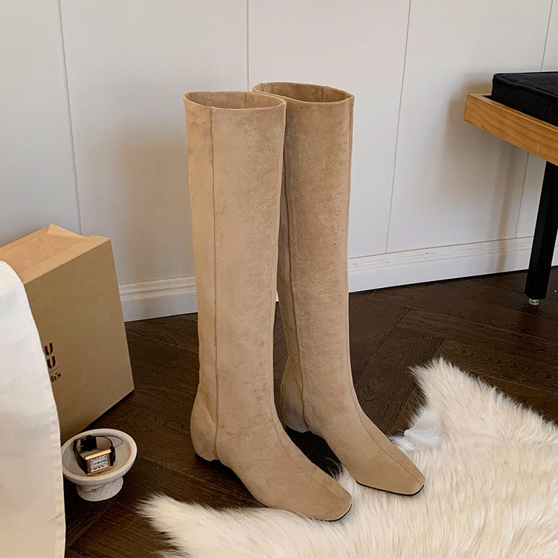 Increasing Insole Straight Sleeve Long Female Boots