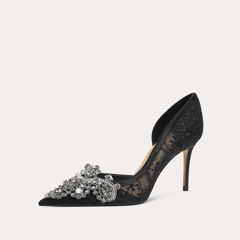 Women's Banquet Bridal Mesh Side Empty Toast Clothing Heels