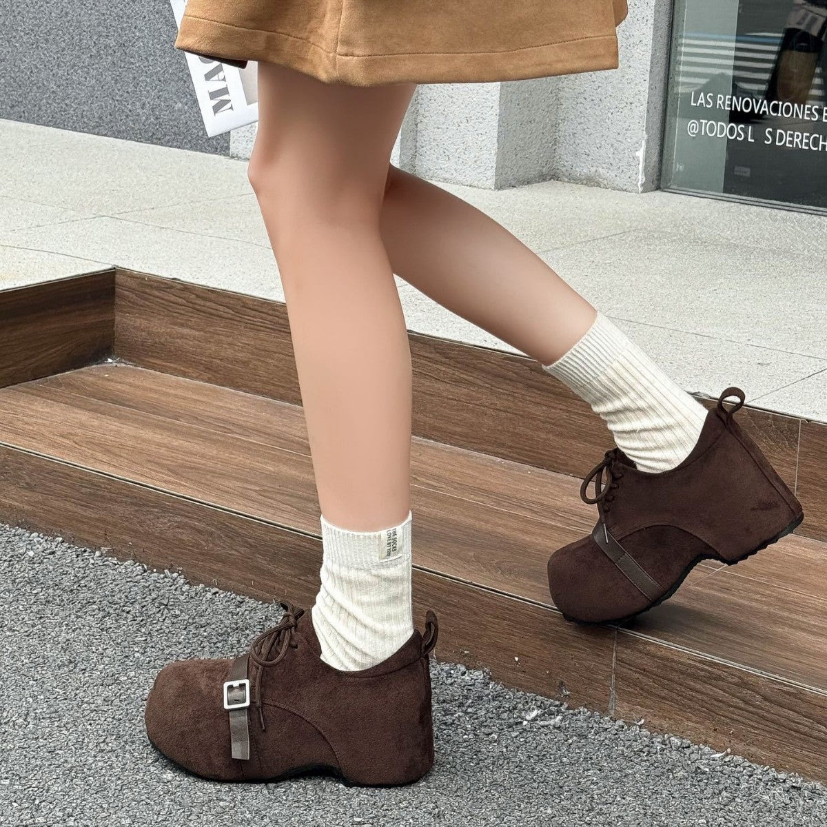 Women's Invisible Height Increasing Insole All-inclusive Thick Bottom Fleece-lined Small Ugly Women's Casual Shoes
