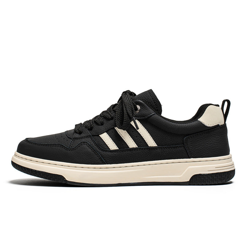 Men's Layer Cowhide Spring Breathable Foam Platform Fashion Men's Board Shoes