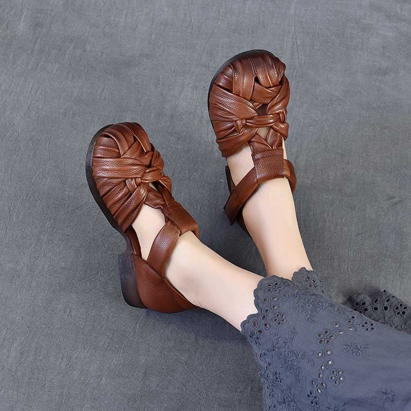 Women's With First Layer In Summer Cotton Linen Toe Cap Soft Sandals