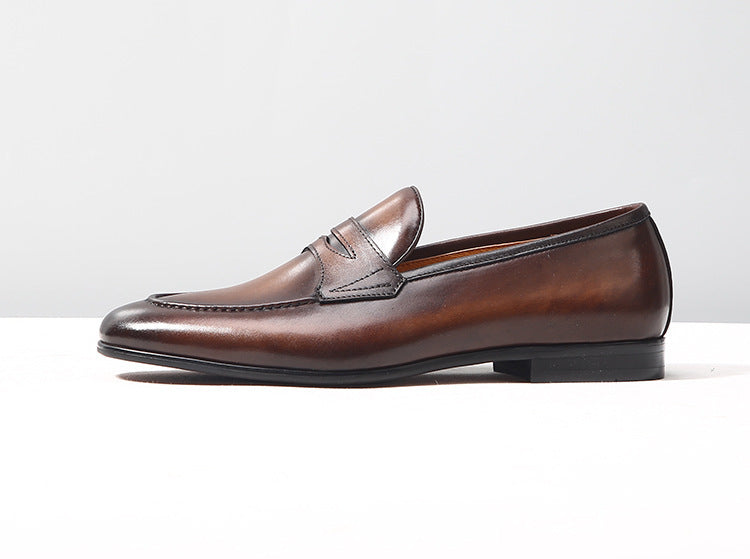 Men's Breathable One Pedal Soft Bottom Business Leather Shoes