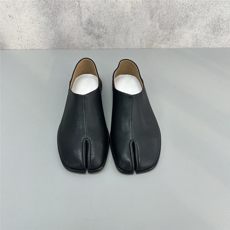 Women's Deep Mouth Pumps Soft Genuine Cowhide Stirrup Loafers