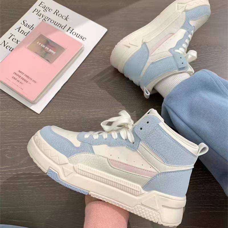 Women's Autumn High Top White Niche Fashion Sports Sneakers