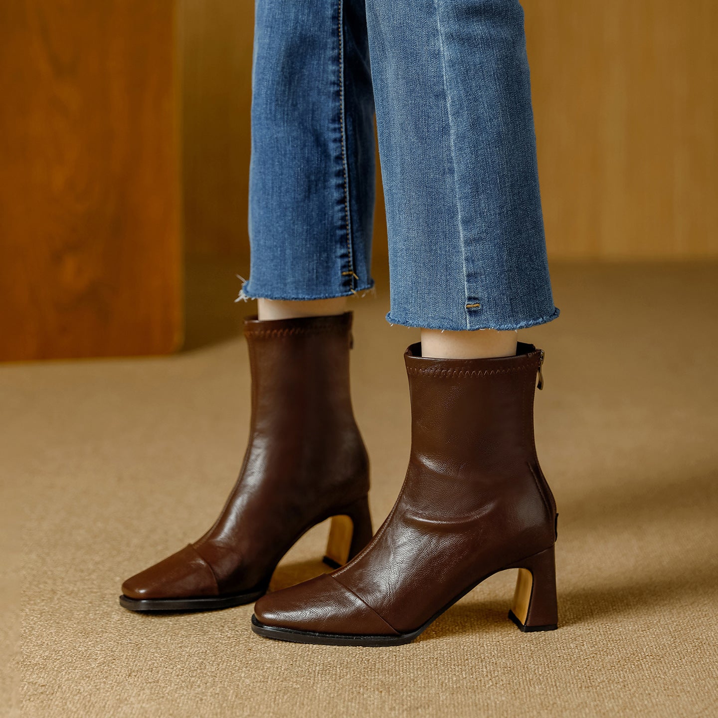 Women's Retro Chelsea Booties High Back Zipper Boots