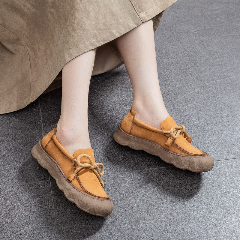 Women's Comfortable Genuine Shallow Mouth Round Toe Women's Casual Shoes