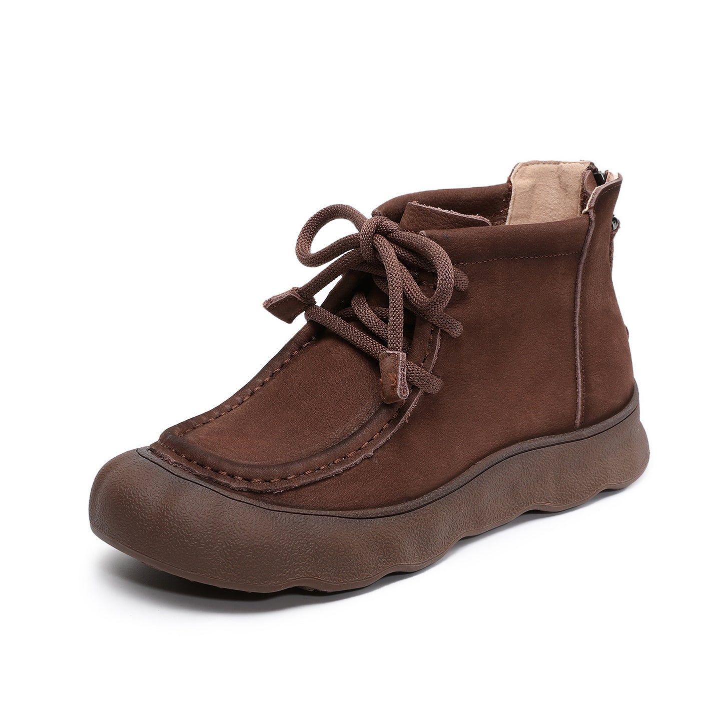 Women's Retro Ankle First Layer Cowhide Handmade Art Soft Bottom Women's Leather Boots