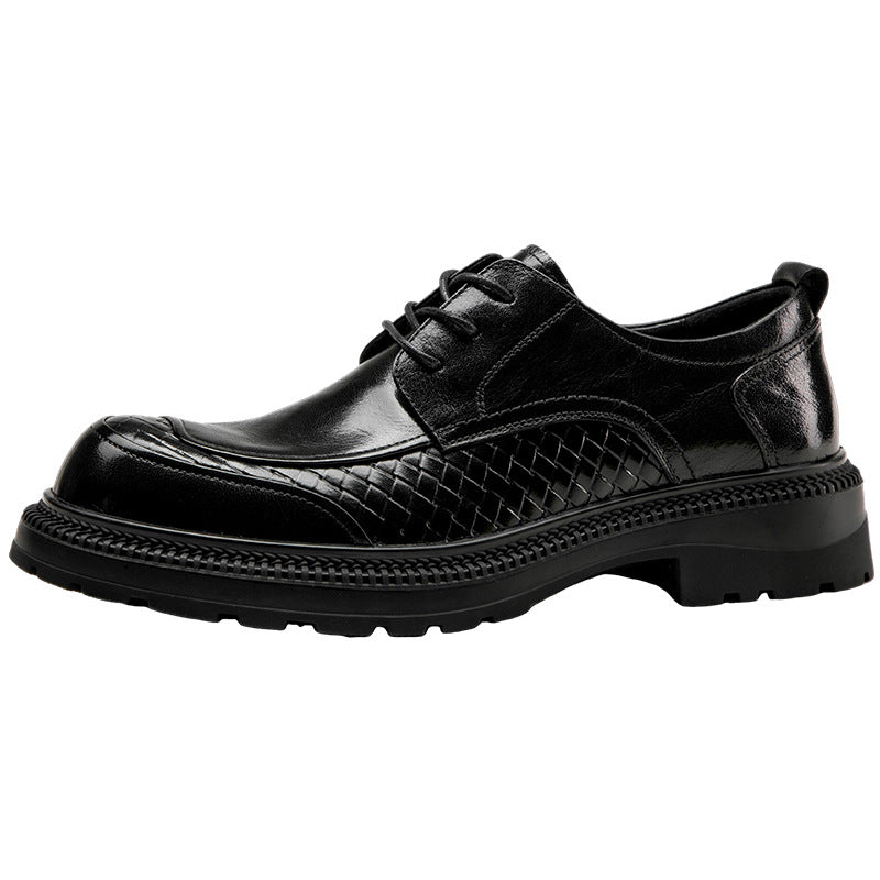 Men's First Layer Cowhide British Groomsman Black Bridegroom Formal Wear Soft Men's Business Leather Shoes