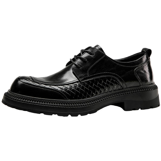 Men's First Layer Cowhide British Groomsman Black Bridegroom Formal Wear Soft Men's Business Leather Shoes