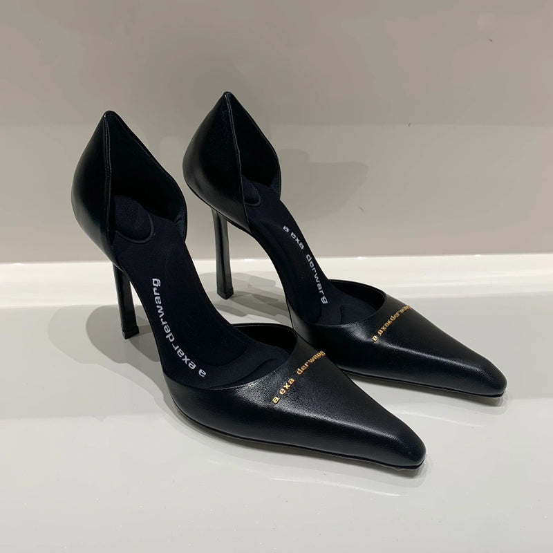 Women's Square Toe High Stiletto Sexy White Low-cut Women's Shoes