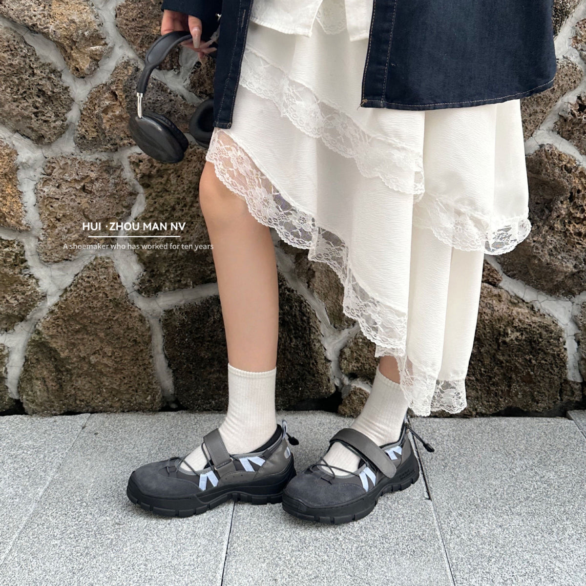 Women's Platform Mary Jane Vintage Low-cut Velcro Women's Casual Shoes