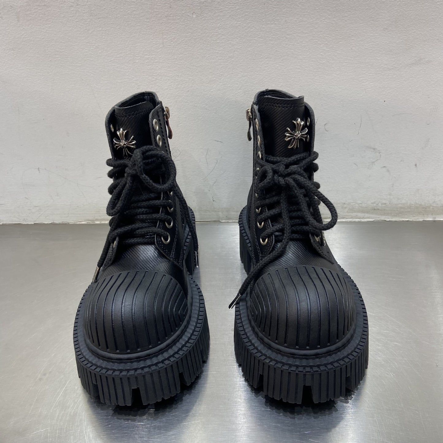 Women's Future Motorcycle Cruciate Flower Gear Platform Personality Women's Leather Boots