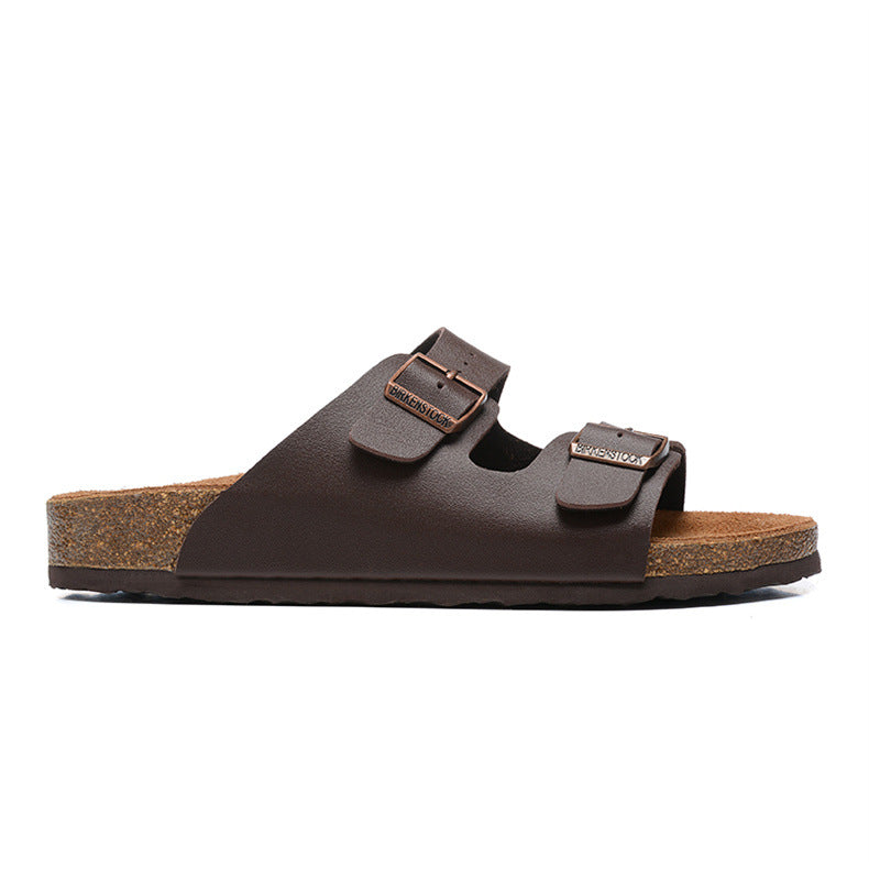 Women's Summer Niche Roman Style Cork Sole Flat Slippers
