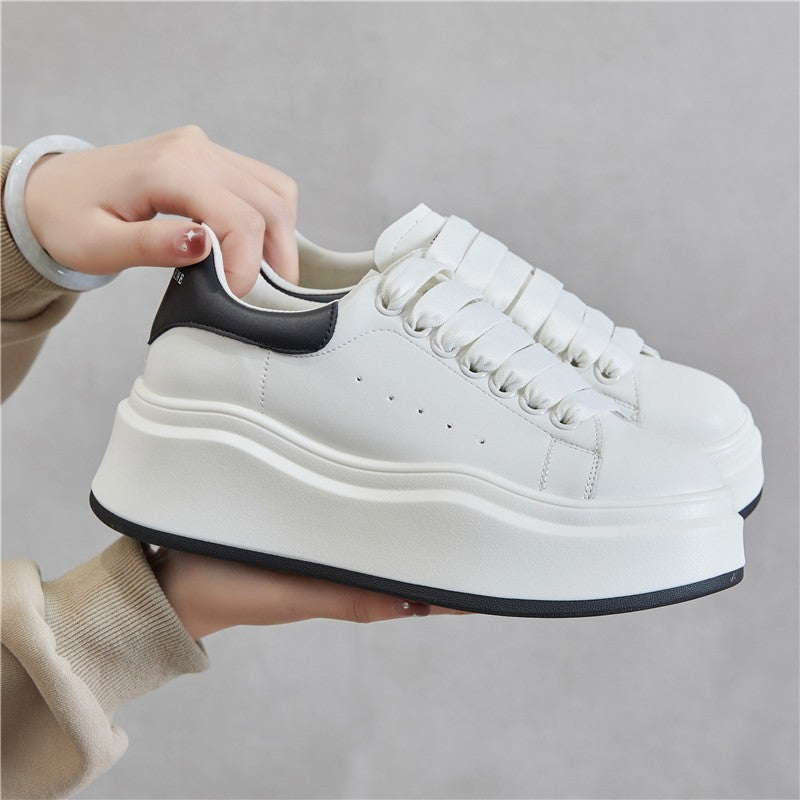 Spring Thick Bottom White Female Small Height Increasing Women's Casual Shoes