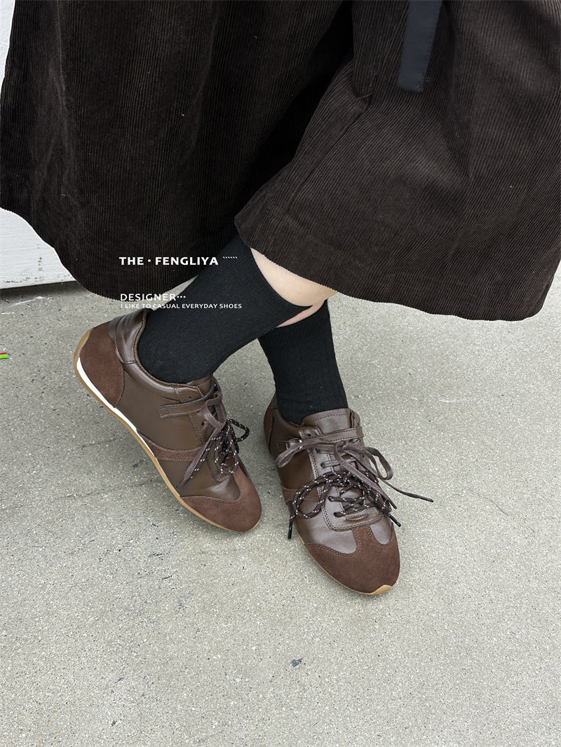 Women's Retro German Training Autumn Versatile Double Soft Casual Shoes