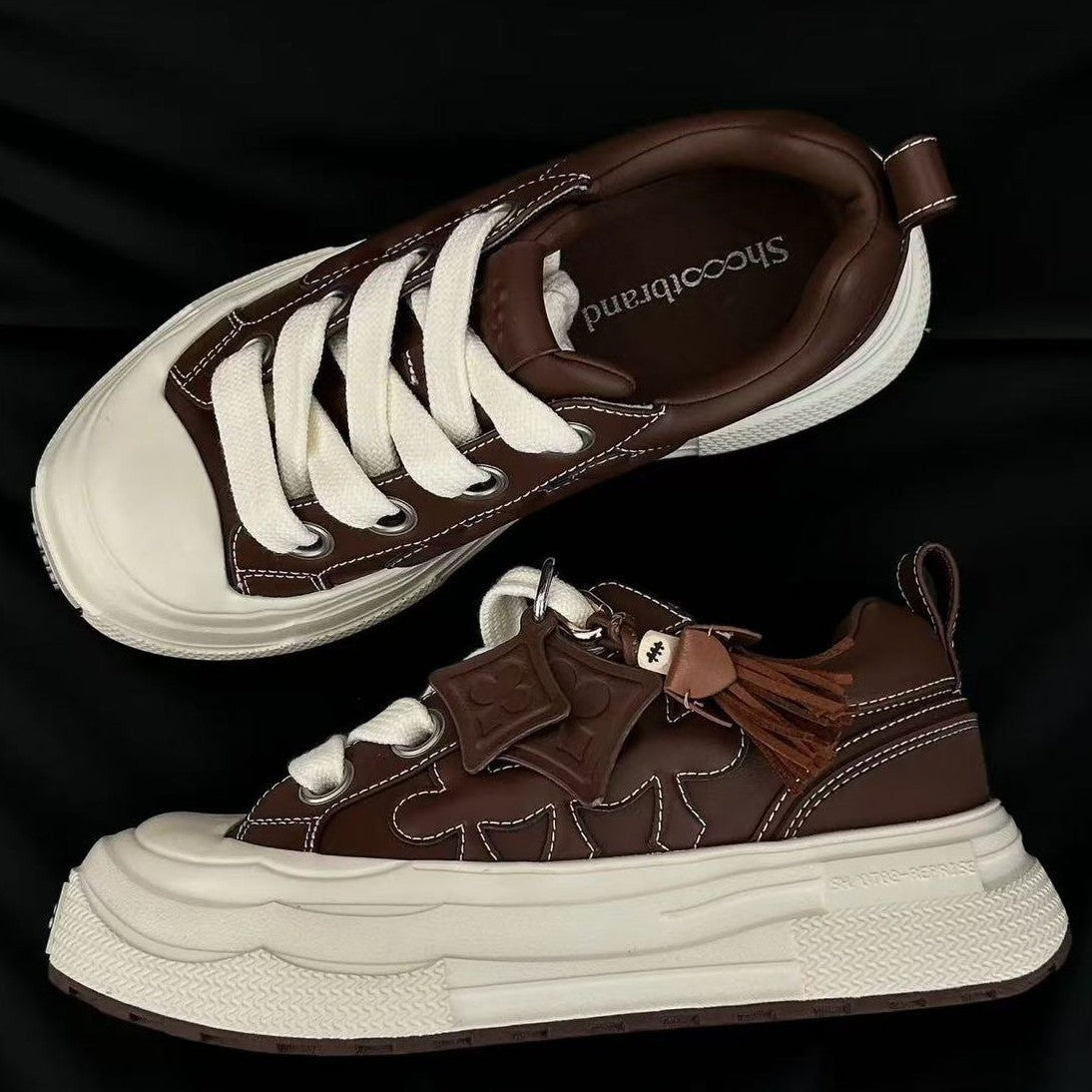 Women's Ensemble Plum Blossom Retro Platform Height Increasing Men's Shoes