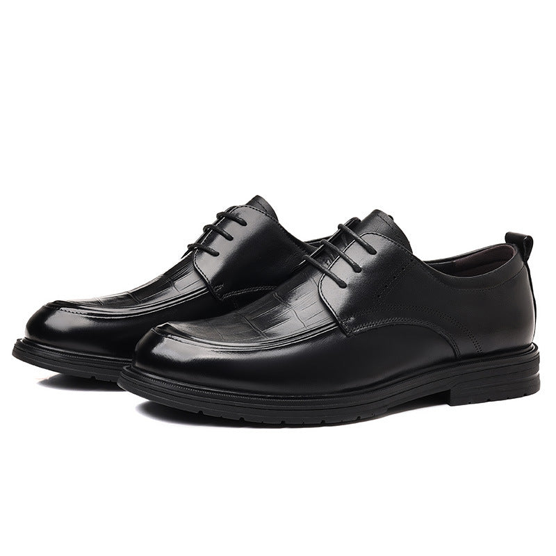 Men's British Breathable Genuine Cowhide Formal Wear Leather Shoes