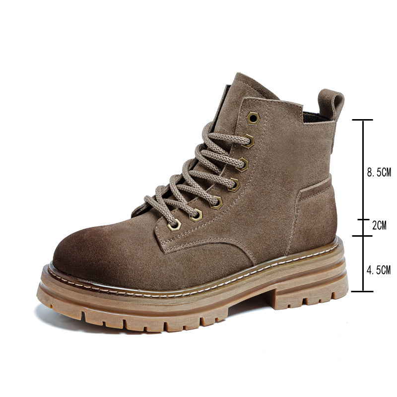 Women's Martin Height Increasing Insole Retro Hiking Boots
