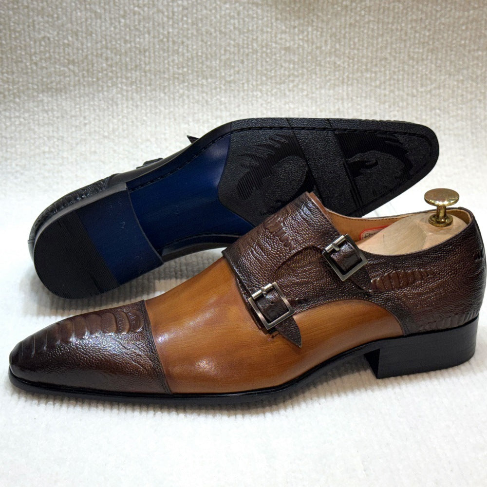 Men's Trendy Low One Pedal Monk Men's Business Leather Shoes