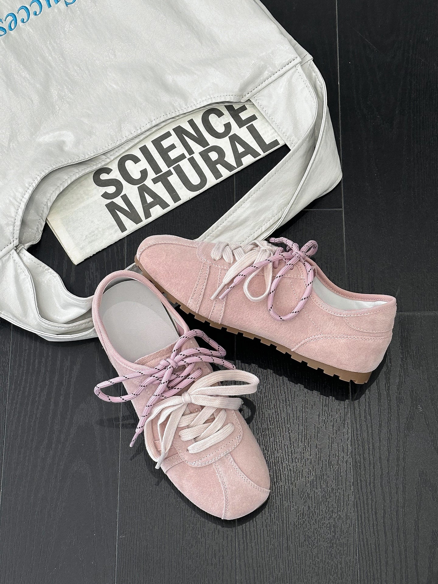 Women's Spring Flat Top Layer Pig Bud Training Stylish Lightweight Leisure Women's Casual Shoes