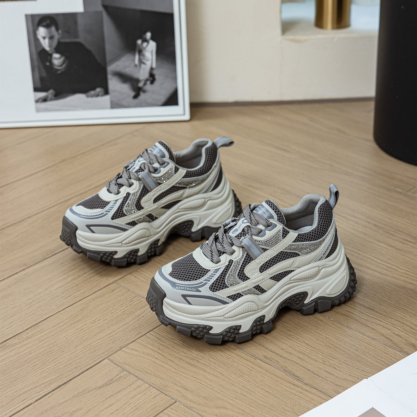 Women's Thick Bottom Heightened Daddy Color Matching Women's Casual Shoes