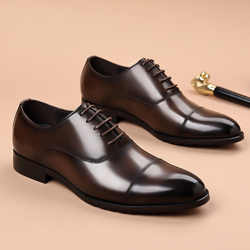 Men's Style Formal Top Layer Cowhide British Four Wedding Men's Business Leather Shoes
