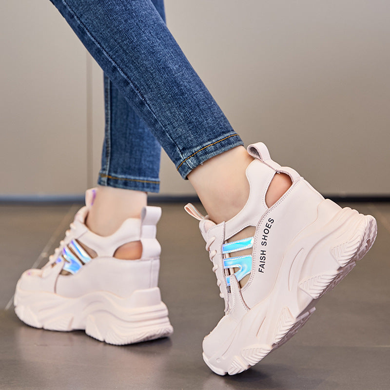 Height Increasing Insole Dad Female Breathable Mesh Women's Casual Shoes