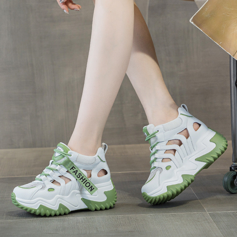 Women's Increasing Insole Authentic Clunky Spring Versatile Korean Platform Muffin Women's Casual Shoes