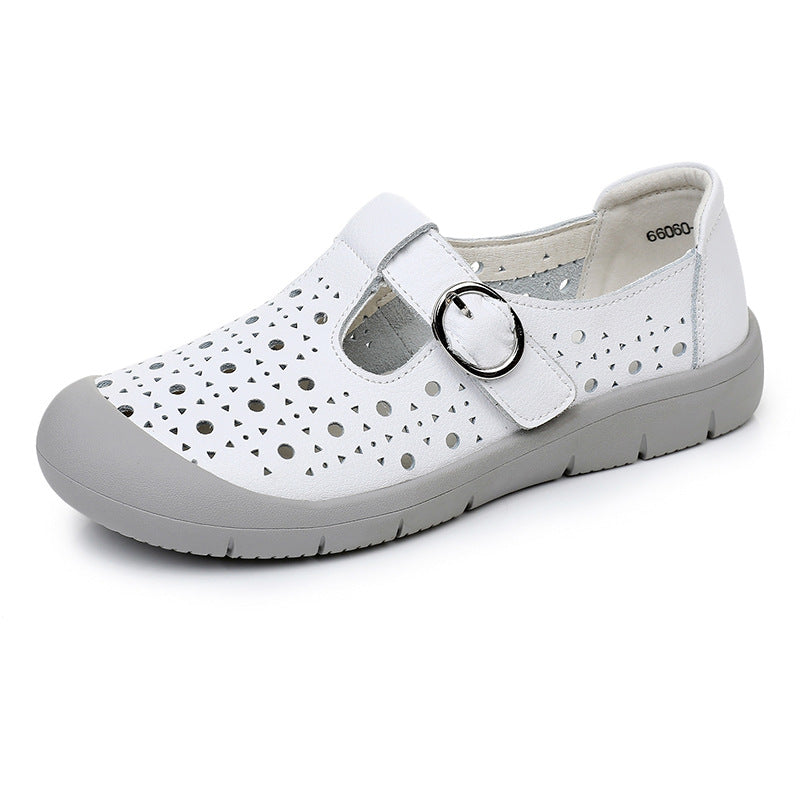 Women's Style Slip-on Cowhide Comfortable Soft Bottom Women's Shoes