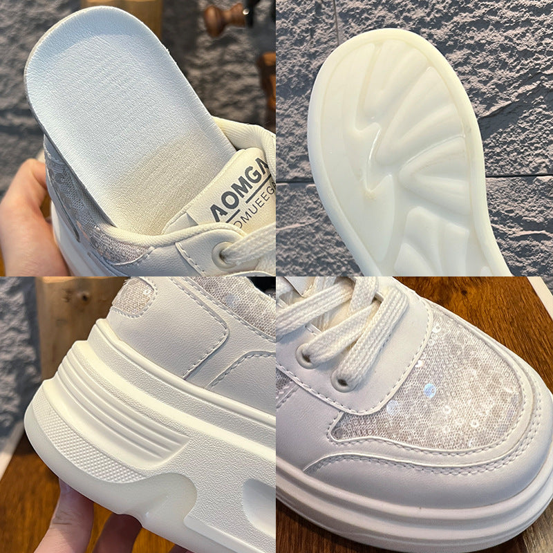Women's Bottom White For Spring Platform Height Increasing Commuting Women's Sports Shoes