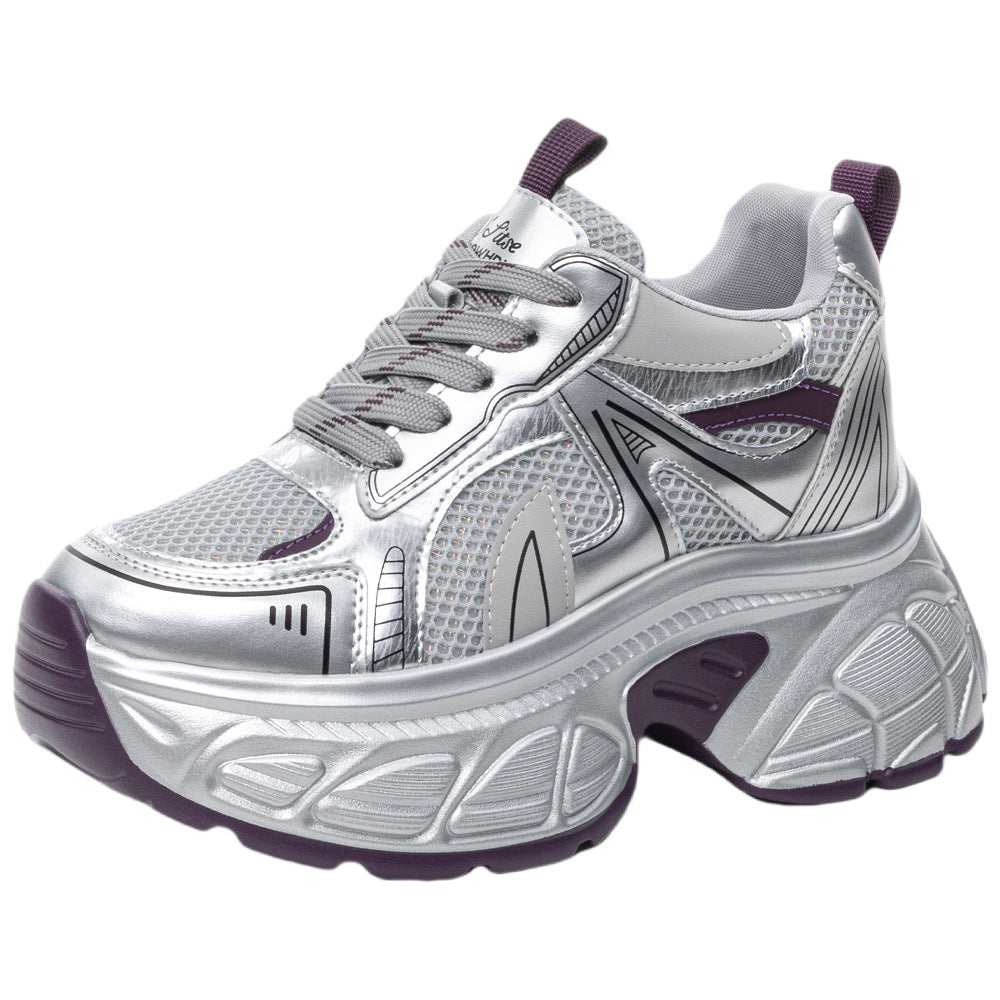 Spring Fashion Dad Lace Up Single-layer Women's Casual Shoes