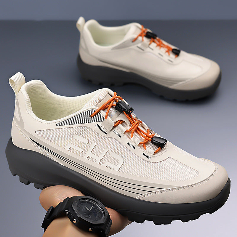 Men's Ice Silk Fabric Breathable Thick Bottom Fashionable City Light Men's Sports Shoes