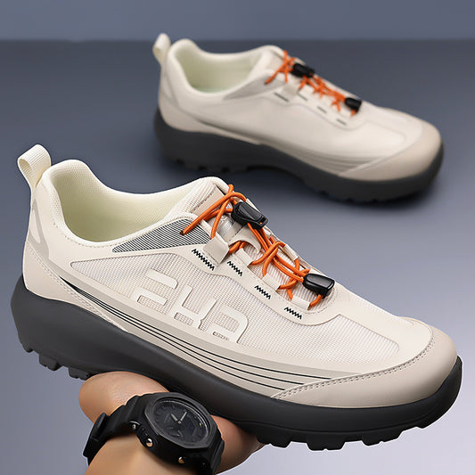 Men's Ice Silk Fabric Breathable Thick Bottom Fashionable City Light Men's Sports Shoes