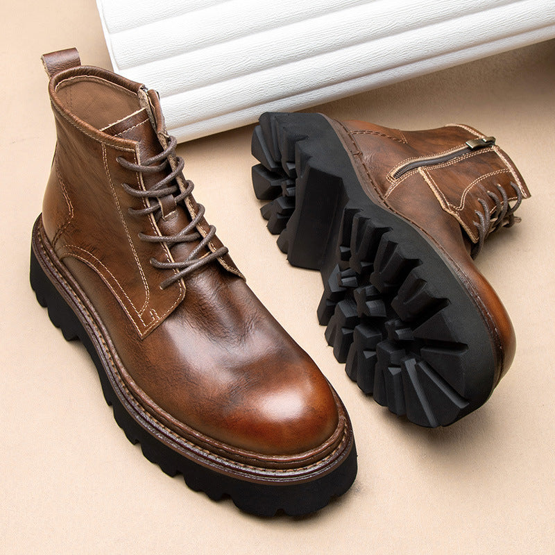 Men's Martin Zipper British Raise The Bottom Boots