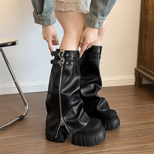 Women's Detachable Pants Summer Pile Style Small Thick Bottom Boots