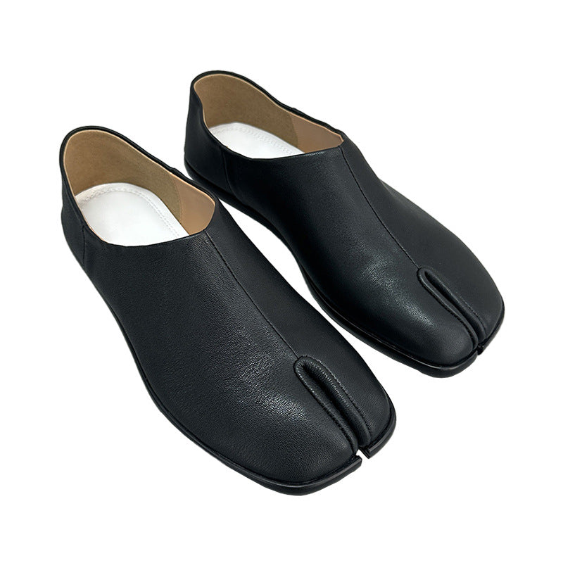 Women's Deep Mouth Pumps Soft Genuine Cowhide Stirrup Loafers