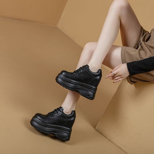 Women's Spring Genuine Low-cut Inner Height Increase Women's Casual Shoes
