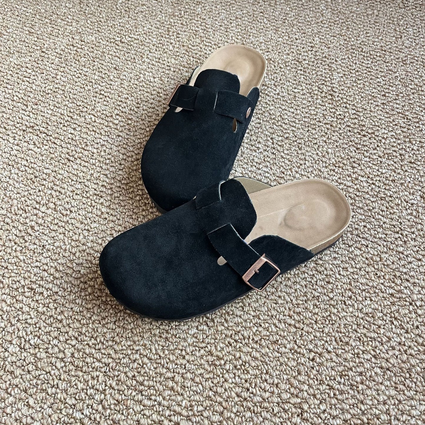 Women's Large Size Outer Wear Thick-soled Closed Toe Half Slip-on Women's Casual Shoes