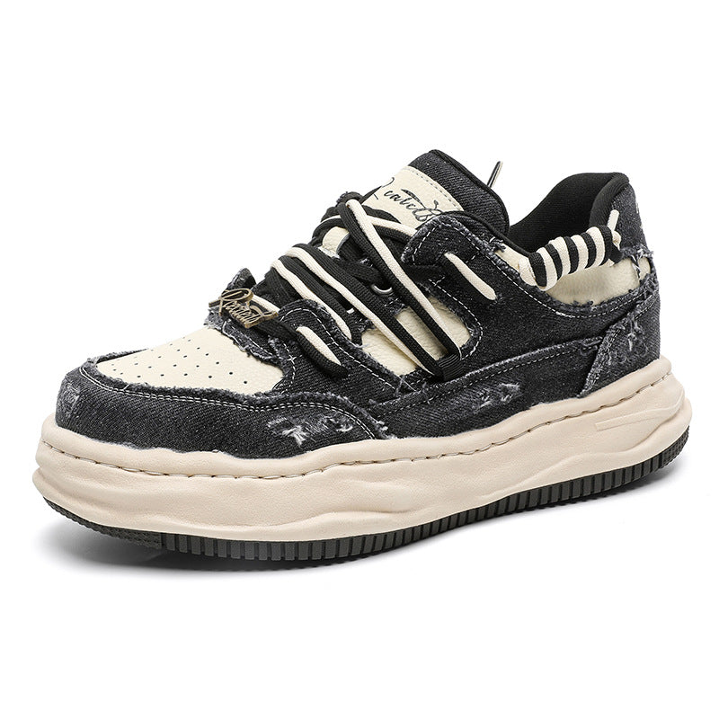 Men's & Women's Bottom Invisible Height Increasing Insole Summer Sports Washed Men's Board Shoes