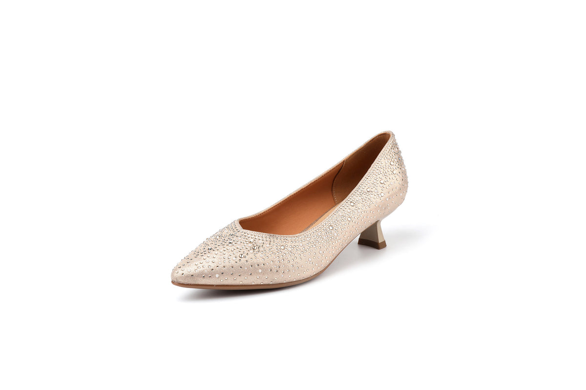 Women's Kitten Hot Rhinestone Low-cut High Comfortable Women's Fashion Shoes
