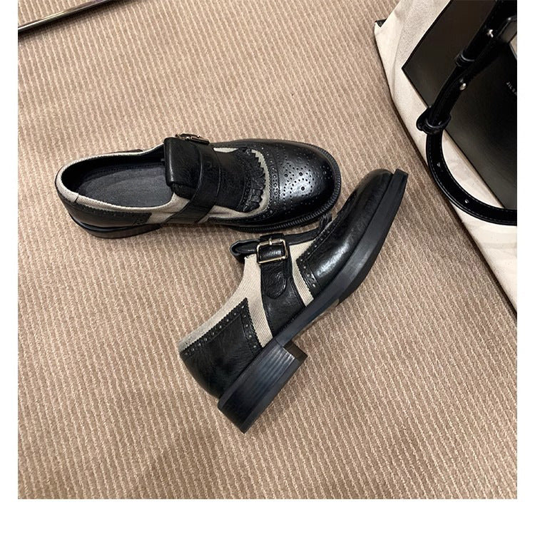 Women's Platform Washed Horse Pattern British Style Women's Shoes