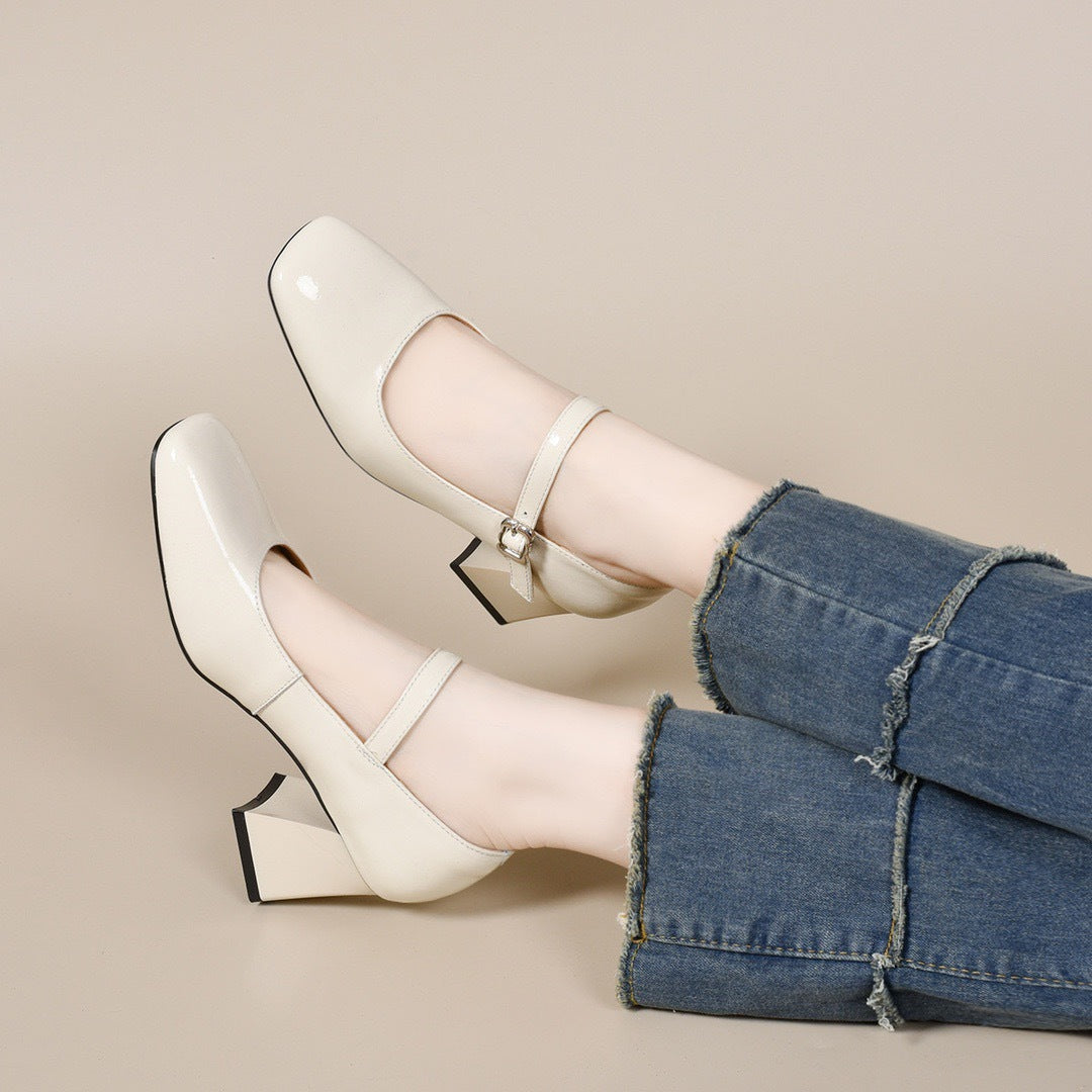 Women's Low-cut Pumps French Commuter Strap Mary Jane Women's Shoes