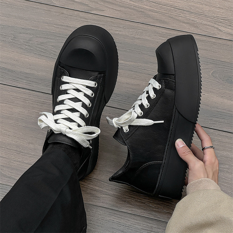 Men's Big Head Elevator Wild Minority Black Sneakers