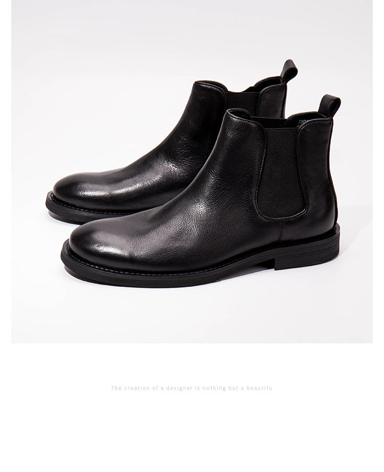 Men's Chelsea Round Toe Brown Martin First Boots